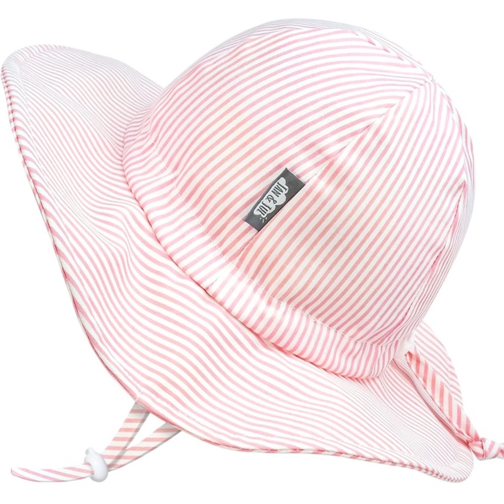 Pink and White Striped Sun Hat